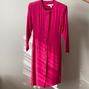Vintage 80s hot pink structured mini dress